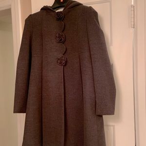 Rothschild Girls Pleated Dress Coat. Sz L (14) Excellent Condition Dark Grey